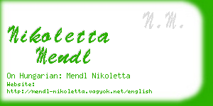 nikoletta mendl business card